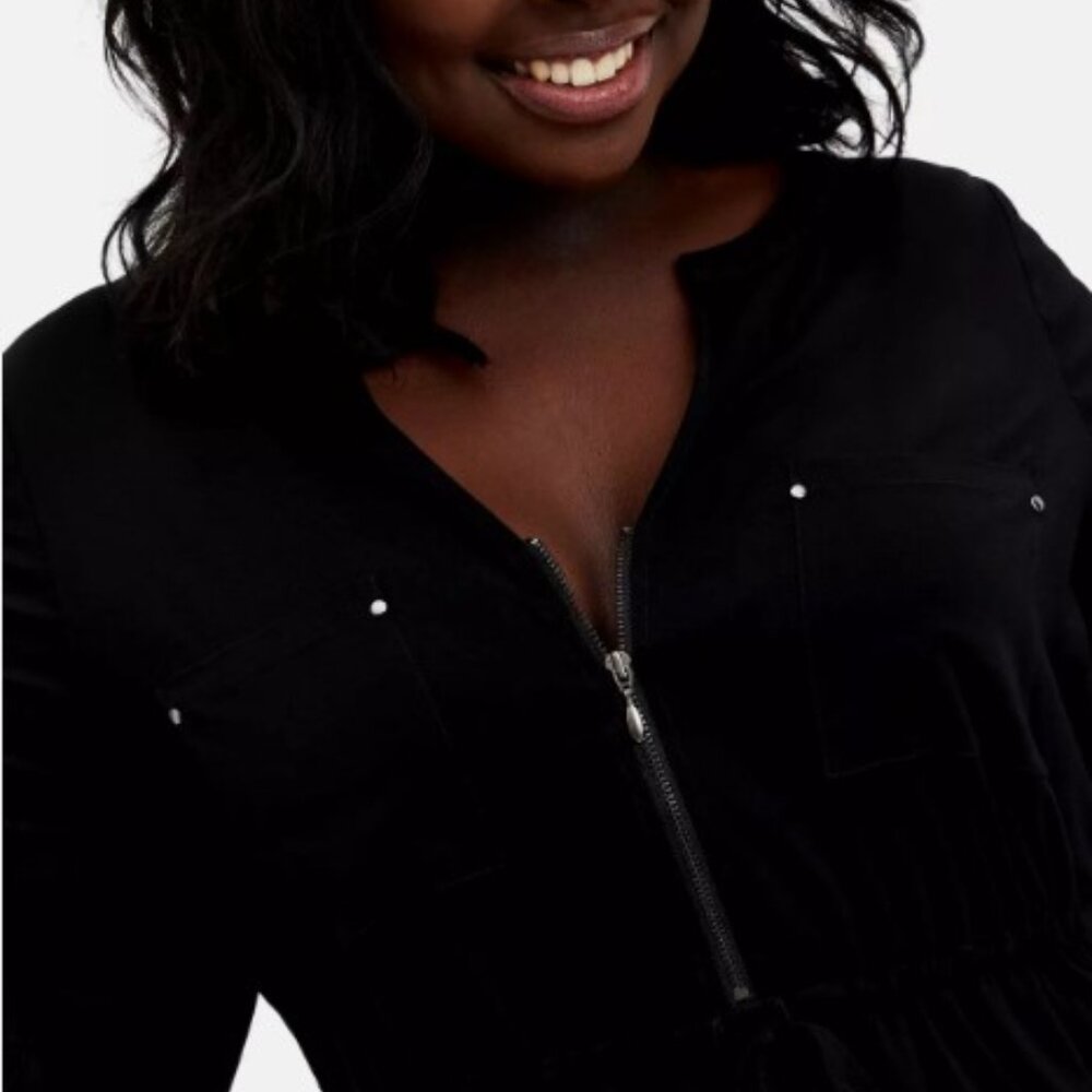 NWT size 3 Torrid Mini Challis Zip-Front Shirt Dress - Picture 3 of 6